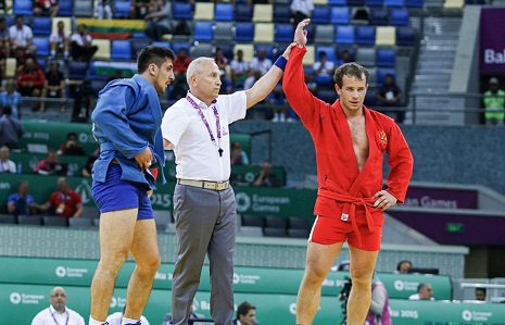 Four Azerbaijani sambo wrestlers advance to finals at Baku 2015